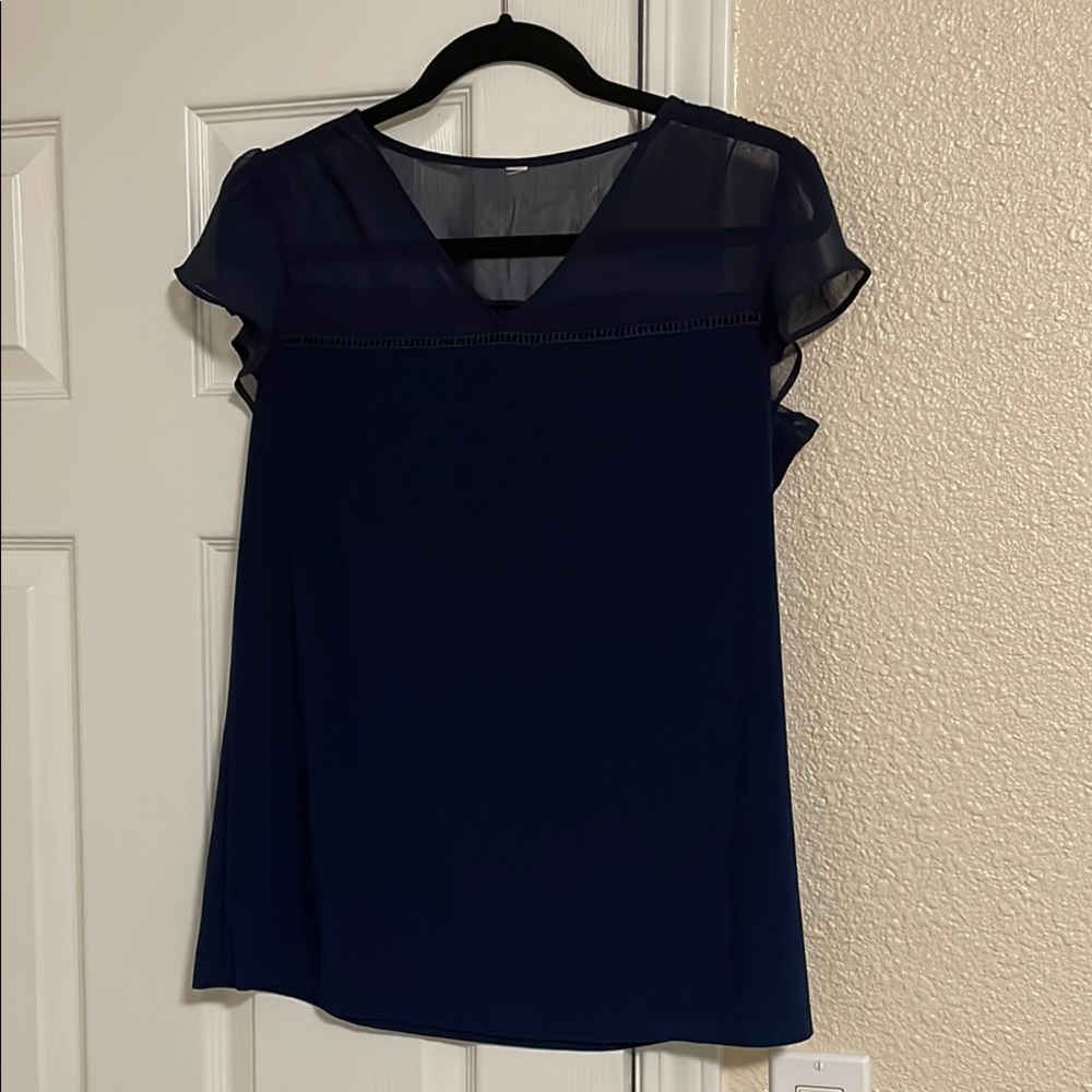 Elegant Navy Blue Women's Top